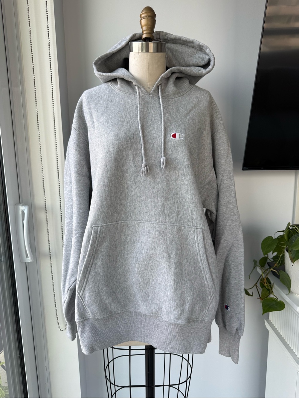 Champion Gray Pullover Hoodie Sweatshirt